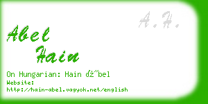 abel hain business card